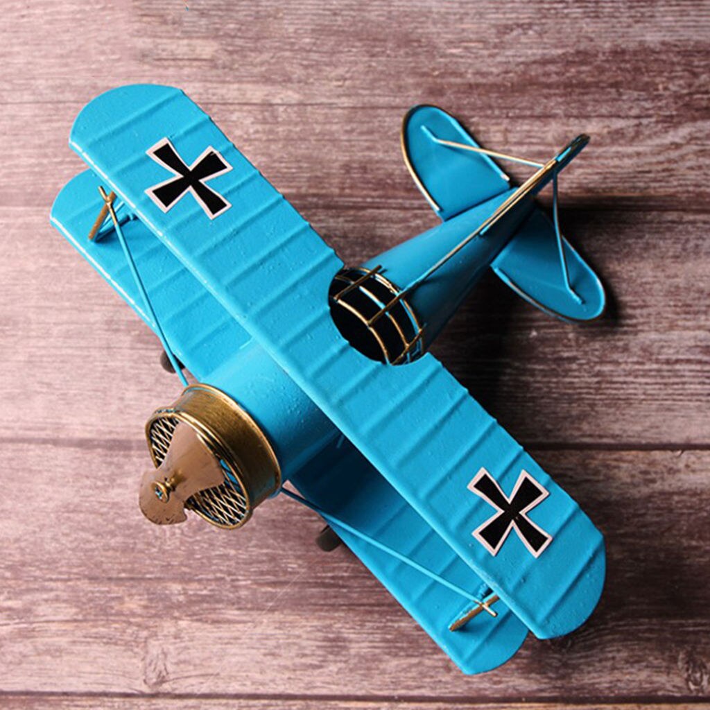 Avión pequeño de hierro artesanal, Avión de Metal Vintage, juguete para niños, , decoración del hogar
