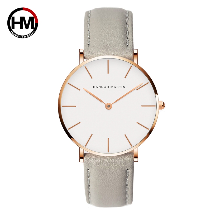HANNAH MARTIN De Simple Japon Mouvement À Quartz Montre Bracelet En Cuir Nylon Horloge Femmes Analogique Montre-Bracelet Étanche: CB36FQ