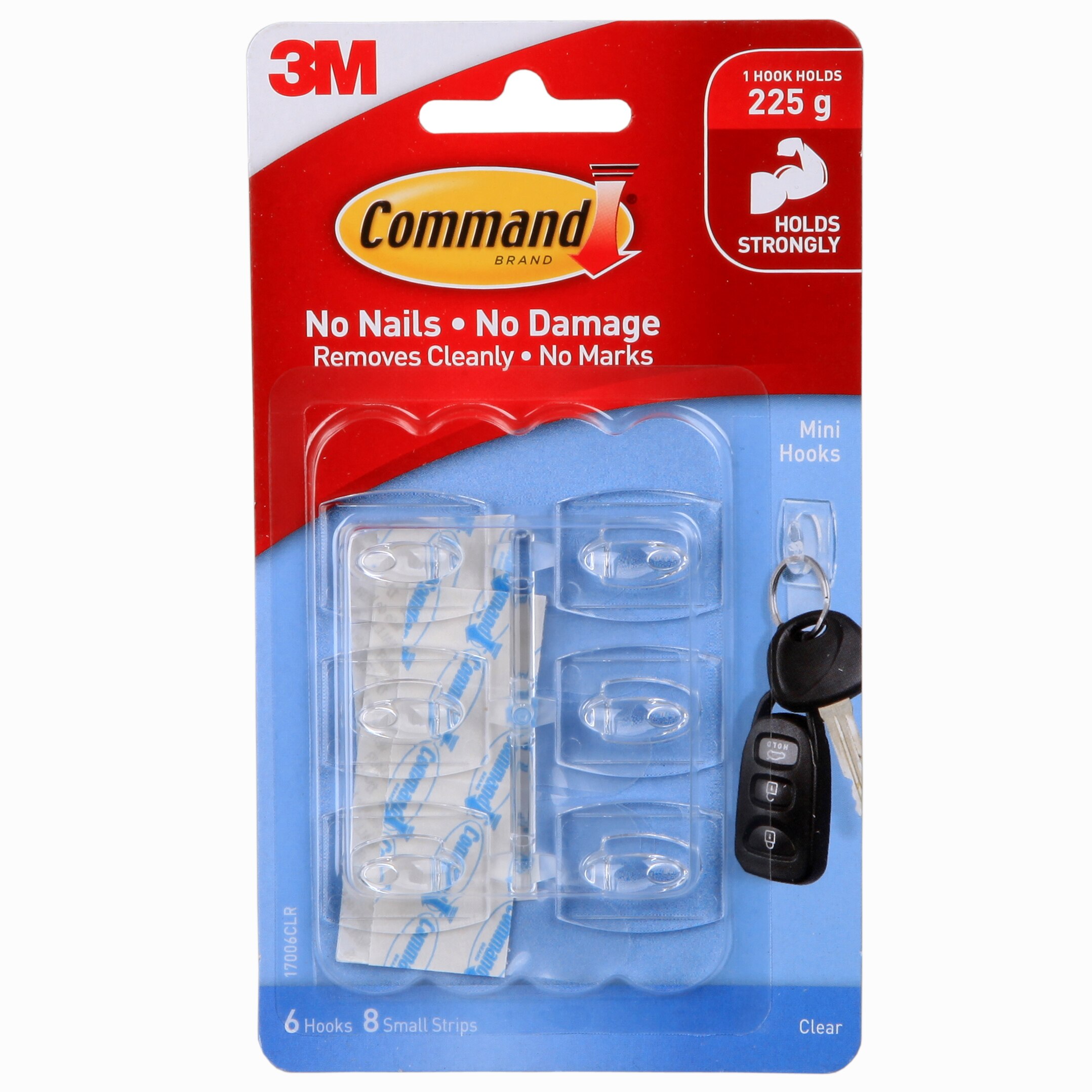 4Packs X 3M Commando Clear Mini Haken Schade-Gratis Opknoping Haak Zelfklevende Plastic Haken Clear Met Commando clear Strips
