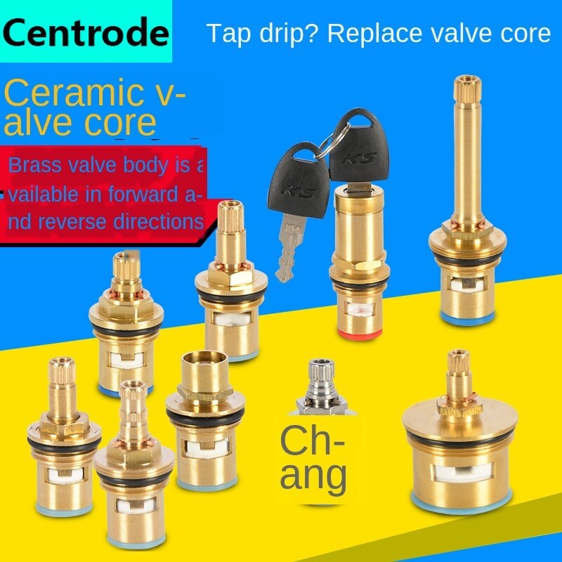 Faucet copper valve core and cold water fast opening triangle valve switch ceramic valve core copper head repair parts