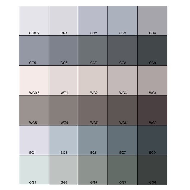 30 Kleur Grijs Serie Voor Architectuur Schetsen, Comic Illustratie, Portret Tekening: 30 color