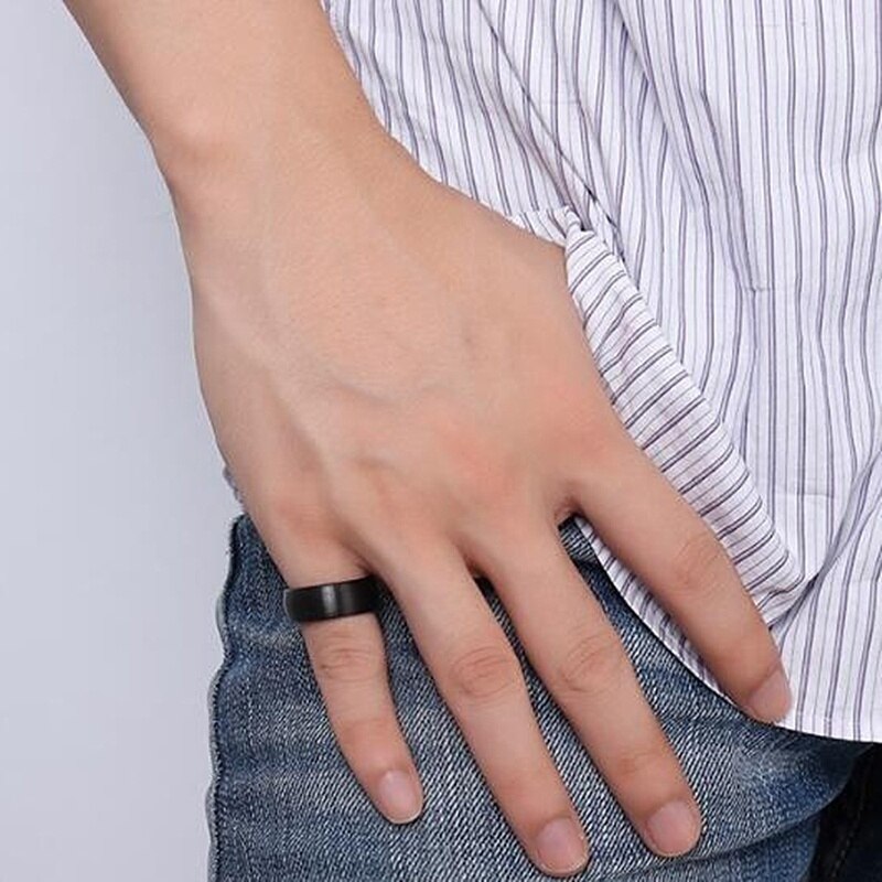 FDLK 8mm Männer der matt Edelstahl Ring männer Hochzeit Bands Schmuck