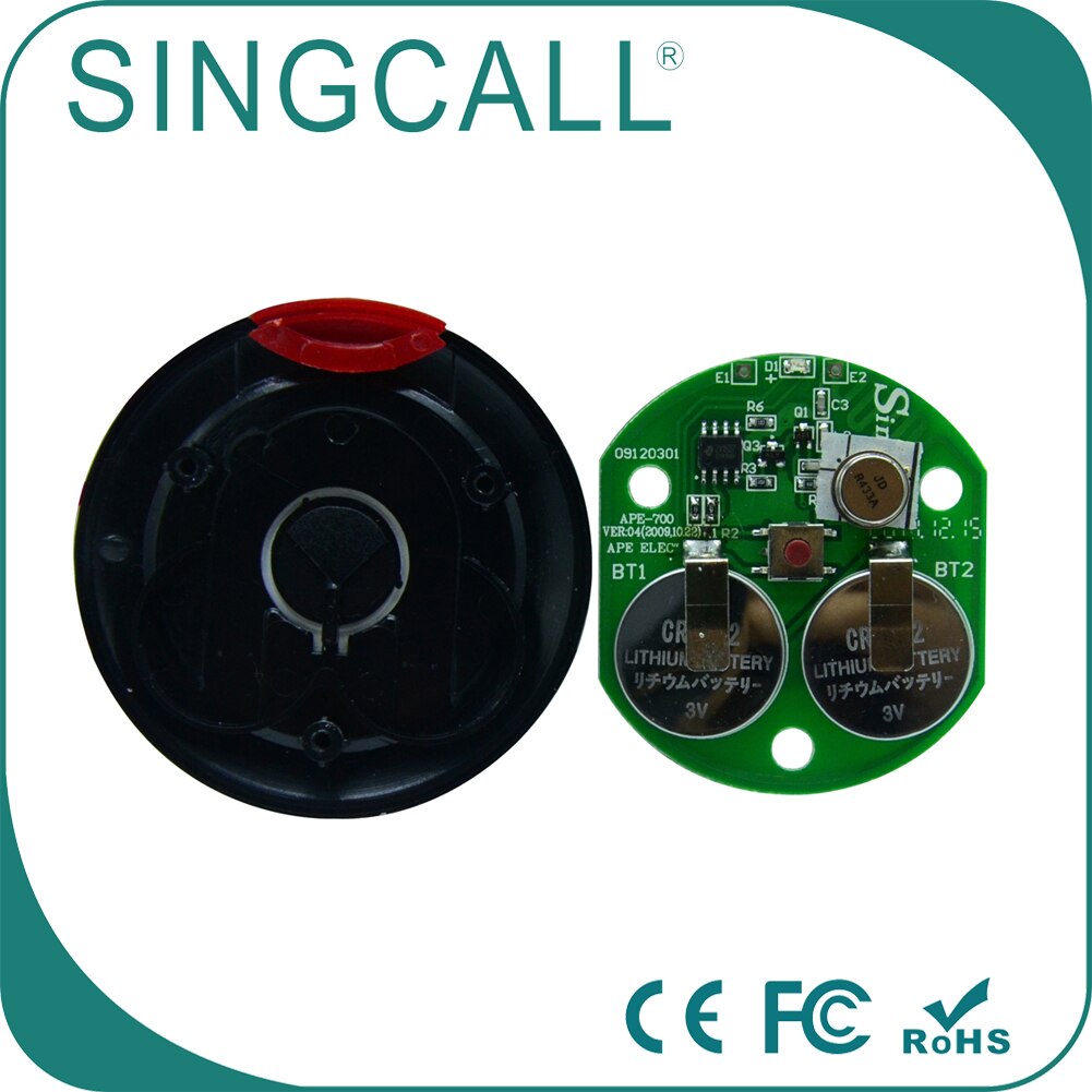SINGCALL Restaurant Remote Wireless Calling System Pager, Saucer Type Pager, Single-key Touch APE700RW Pager