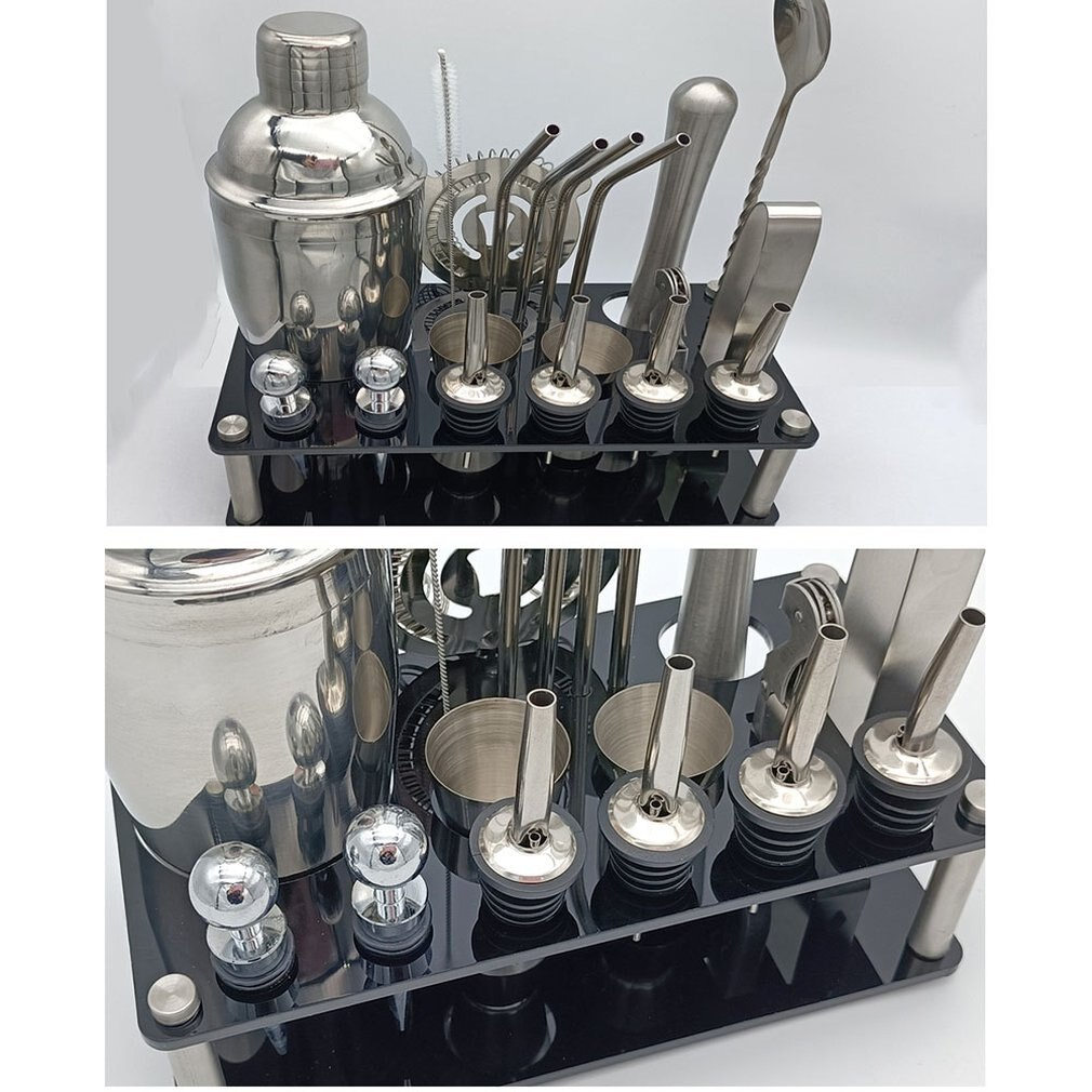 20 Piece Set Acrylic Set Cocktail Shaker Bar Tool Shaker Bartending Tool Set Wine Glass Cocktail Mixer