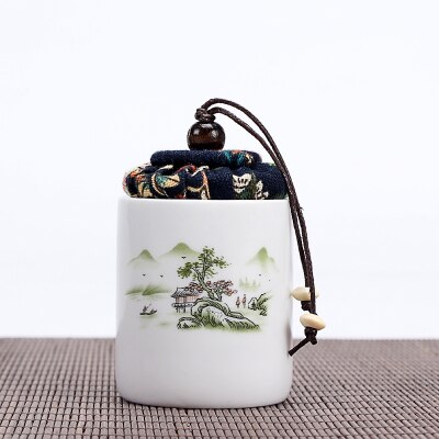 Keramik Mini High-grade Tee Tieguanyin Pu'er Tee Becher Kleine Gläser Verschlossen Portable Storage Tank Von Mispel Tee Porzellan küche Box: shanshuirenjia