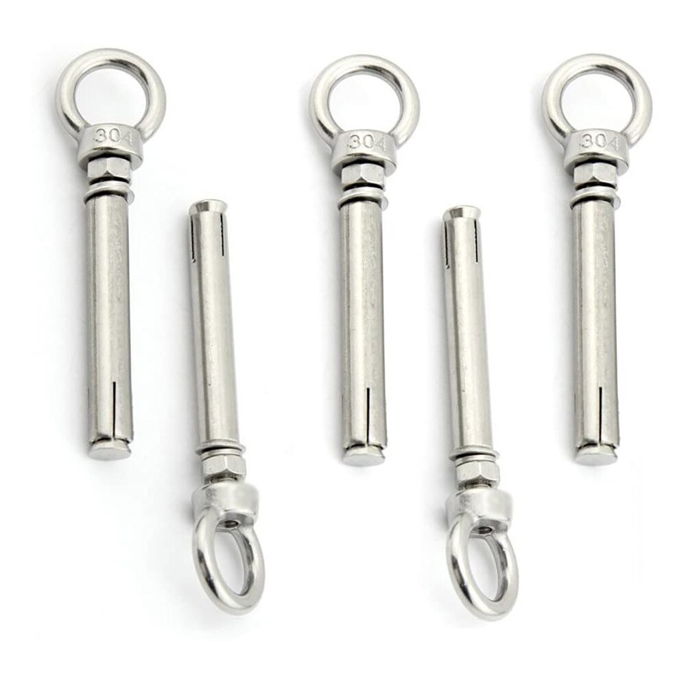 5pcs Expansion Eye Bolt Screws With Stainless Steel Lifting Ring Stainless Steel Expansion Screw Bolt Eyebolt Expansion Screw
