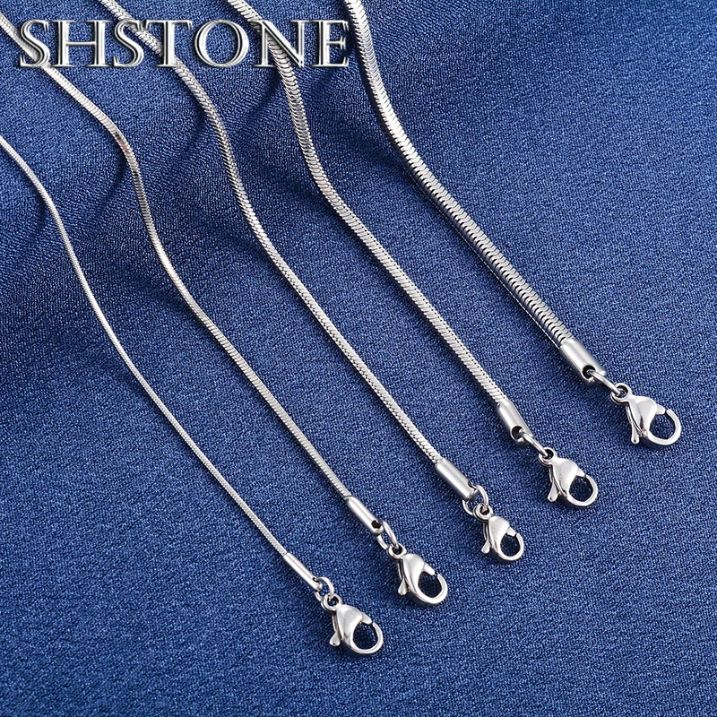 de mujeres y hombres, 1mm, 2mm, 3mm, cadena redonda de serpiente, Collar largo clásico, Gargantilla en el cuello, accesorios de joyería DIY,