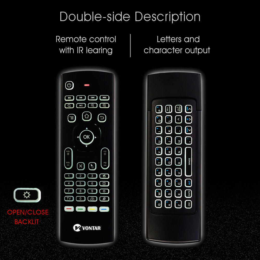 MX3 Backlit Air Mouse Smart Voice Remote Control MX3 Pro 2.4G wireless keyboard Gyro IR for Android TV Box T9 X96 mini H96 max