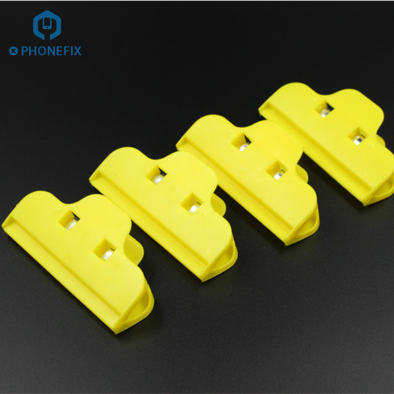 PHONEFIX Phone Screen Fastening Clamp Holding Repair Tool Plastic Clip Fixture for iPhone Repair Mobile Screen Fasten Clip: 4pcs Type A Yellow