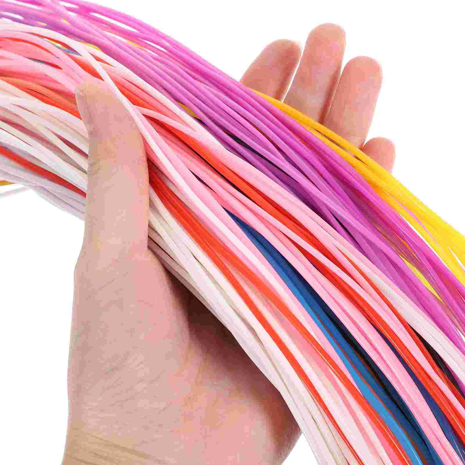 200 Stück 20 Farben Websaiten PVC Schnürschnur Bastelschnur Mehrfarbig DIY Bastelschnur Scoubidou Saiten Bausatz