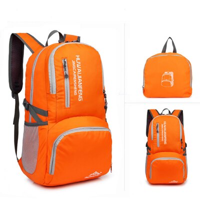 Udendørs sportspose byvandring rygsæk bærbar let skuldertaske daglige rejser damer mænd vandtæt foldetaske: Orange