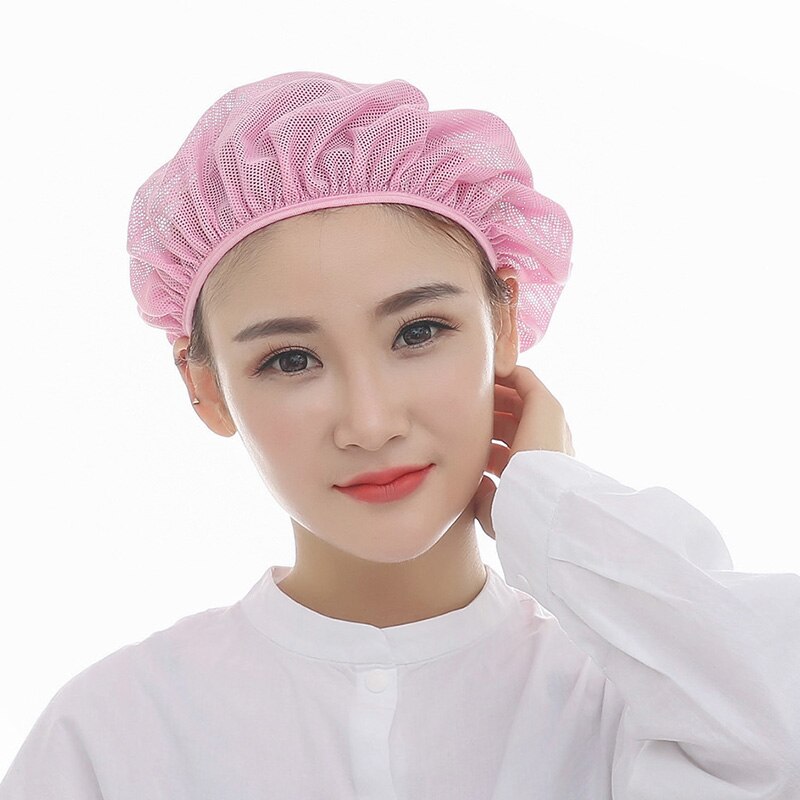 Mesh Chef Hat Reusable Kitchen Restaurant Hotel Bakery Hat Chef Uniform Catering Cooking Cap Workshop Cap Waiter Hat: Pink