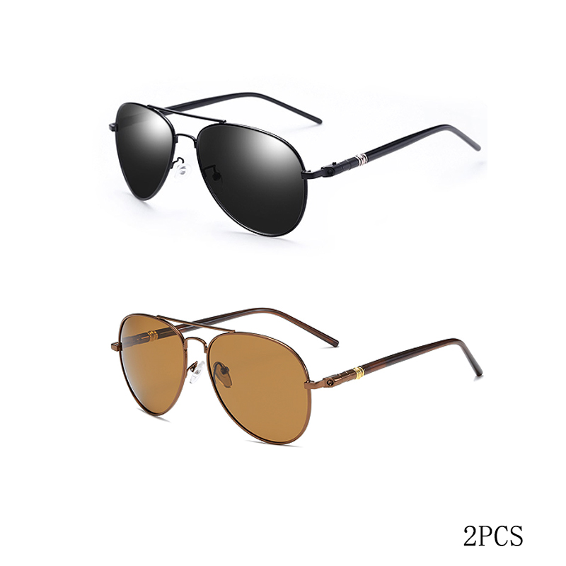 Gafas de sol polarizadas para hombre y mujer, gafas de sol reflectantes de colores, gafas de sol para conducir, lentes piloto unisex Uv400: Café