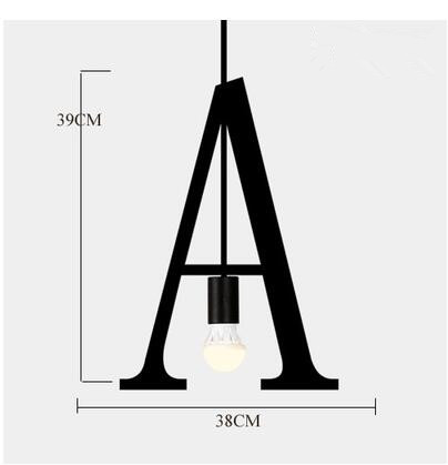 Plafonnier suspendu en fer avec alphabet anglais, éclairage d'intérieur, luminaire décoratif de plafond, idéal pour une réception, un restaurant, un salon, un café, un bar, un bar ou un bureau: green