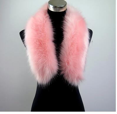 Bufanda de piel sintética de mapache, chal largo de piel, cuello de piel sintética, color rosa, chal de piel unisex para invierno