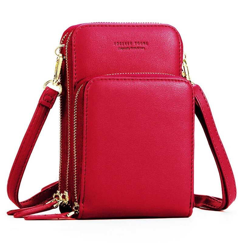 Korean Version Big Capacity Multifunction Sutdent Shoulder Bag Street Solid Color Portable Tote Handbag Crossbody Bag: Red