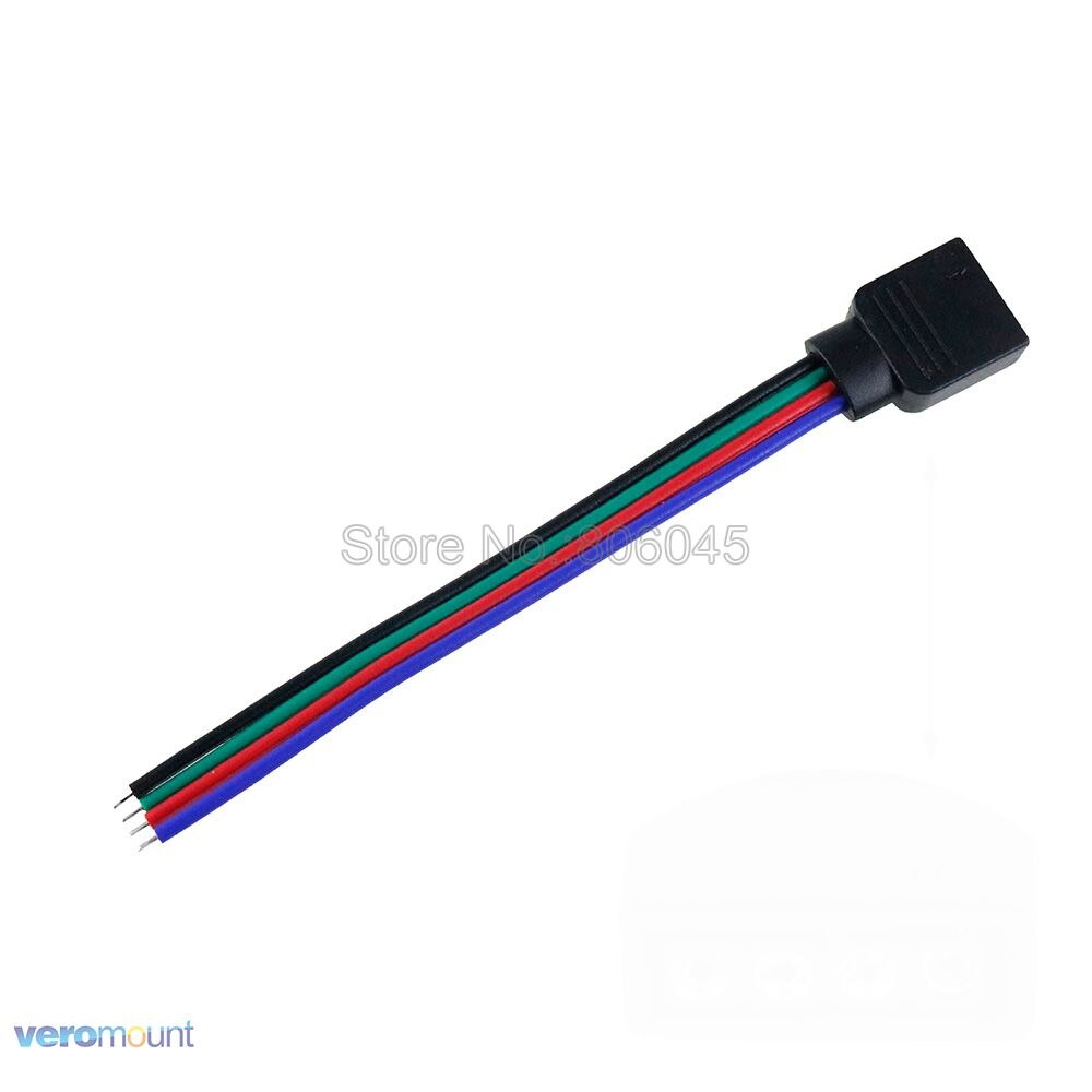 10 st/lot 4 pin 4- pin hona & hane rgb kontakt 10cm kabel tråd kontakt för smd 3528 5050 rgb led strip lampor