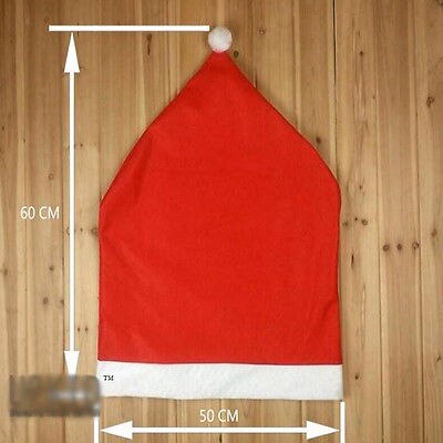 Kerst kerstman rode hoed stoelhoezen eettafel feestdecoratie