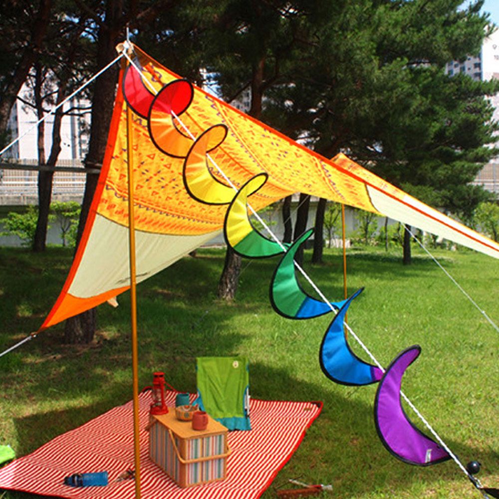 Kleurrijke Camping Tent Opvouwbare Rainbow Spiral Windmolen Wind Spinner Huis Tuin Decor Ornamenten Klassieke Speelgoed