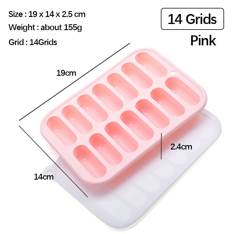 Molde de silicona para hacer salchichas sin BPA, utensilio de cocina hecho a mano para perros calientes, jamón, accesorios de cocina: 14 holes pink