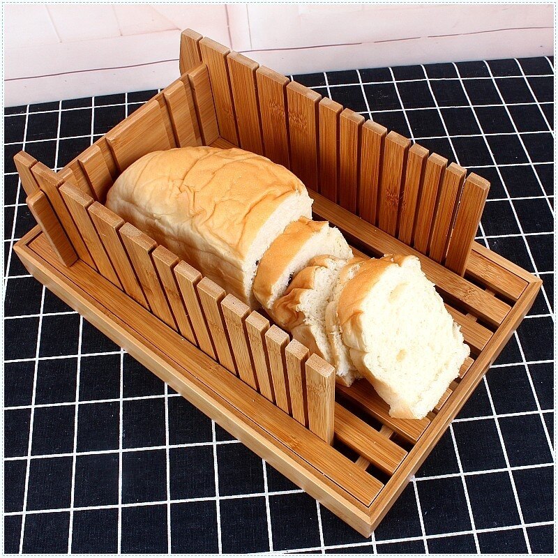 Bamboo Bread chopping board With bottom Easy to cut bread dessert Bread slice board Bread tray Kitchen supplies