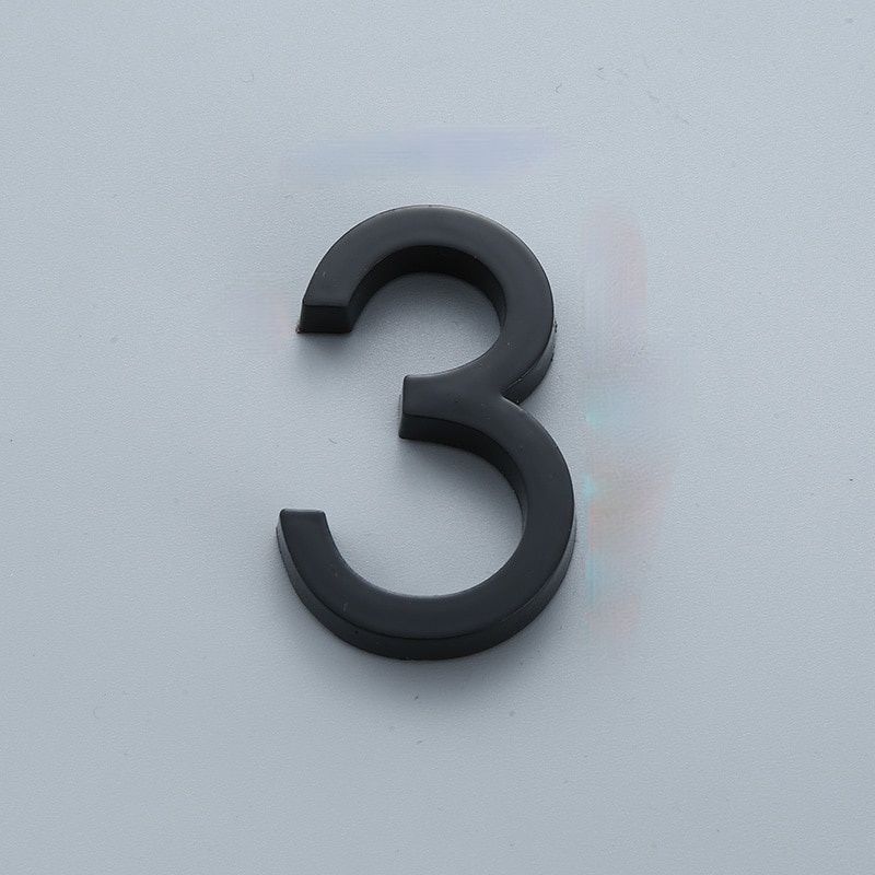 60mm Self Adhesive House Number Sticker For Apartment Plastic Doorplate Home Door Plaque Numbers Signs Mailbox Street Numbers: Number 3