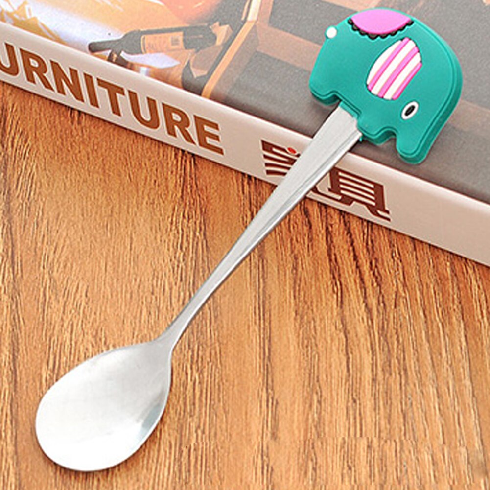 Koffie Kinderen Cartoon Baby Kids Leuke Olifant Thee Dessert Thuis Roestvrij Staal Soep Lepel