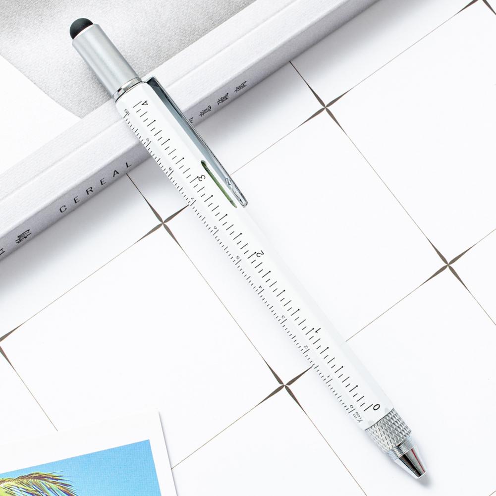 Multitool Stift 6 In 1 Tragbare Metall Tragen Beständig Tech Tool Stift Skala Kapazitiven Stift Metall Kugelschreiber für Büro