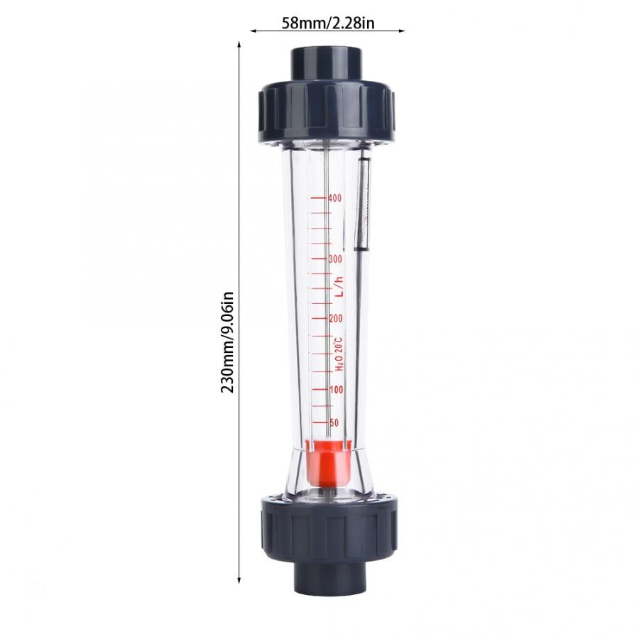 LZS-20D medidor de flujo 40-400LPH, tubo de plástico de alta precisión, rotámetro medidor de flujo de agua líquida, medidor de prueba de agua