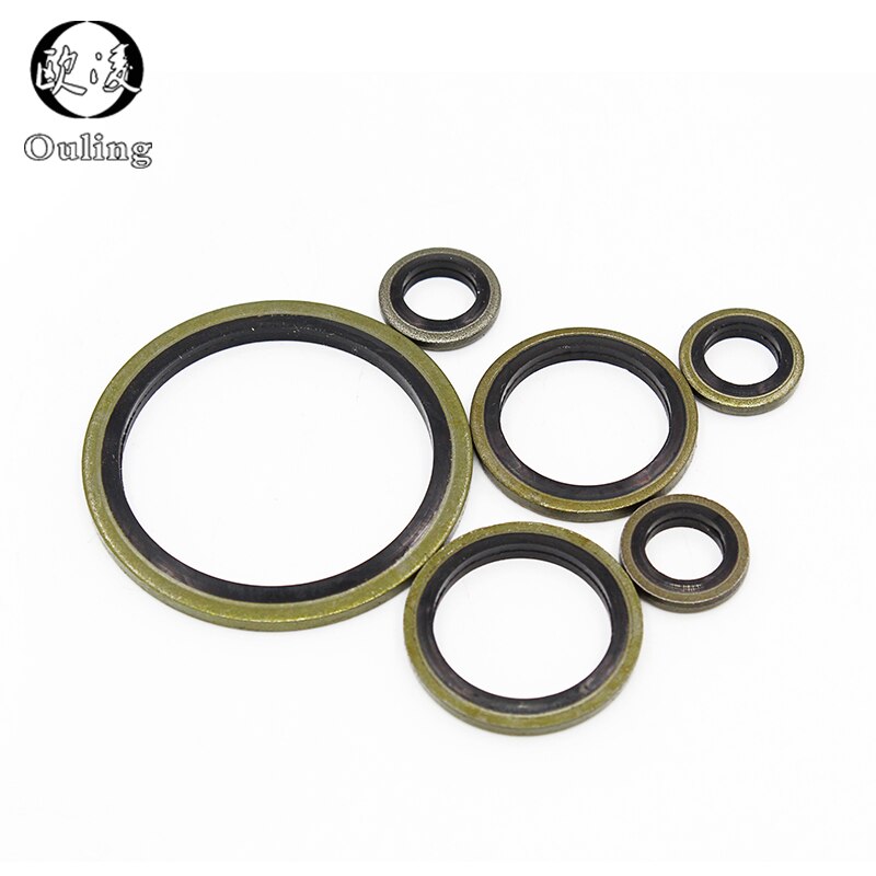 Joint d'étanchéité m6 m8 m10 m12 m14 m16 m18 m20 ~ m60, rondelle collée, bouchon de vidange d'huile en caoutchouc métallique, ensemble d'assortiment de joints d'étanchéité