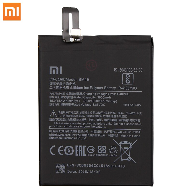 Xiao mi Original Telefon Batterie BM4E für Xiao mi mi Pocophone Poco F1 3900mAh Ersatz Batterien Kostenloser Werkzeuge