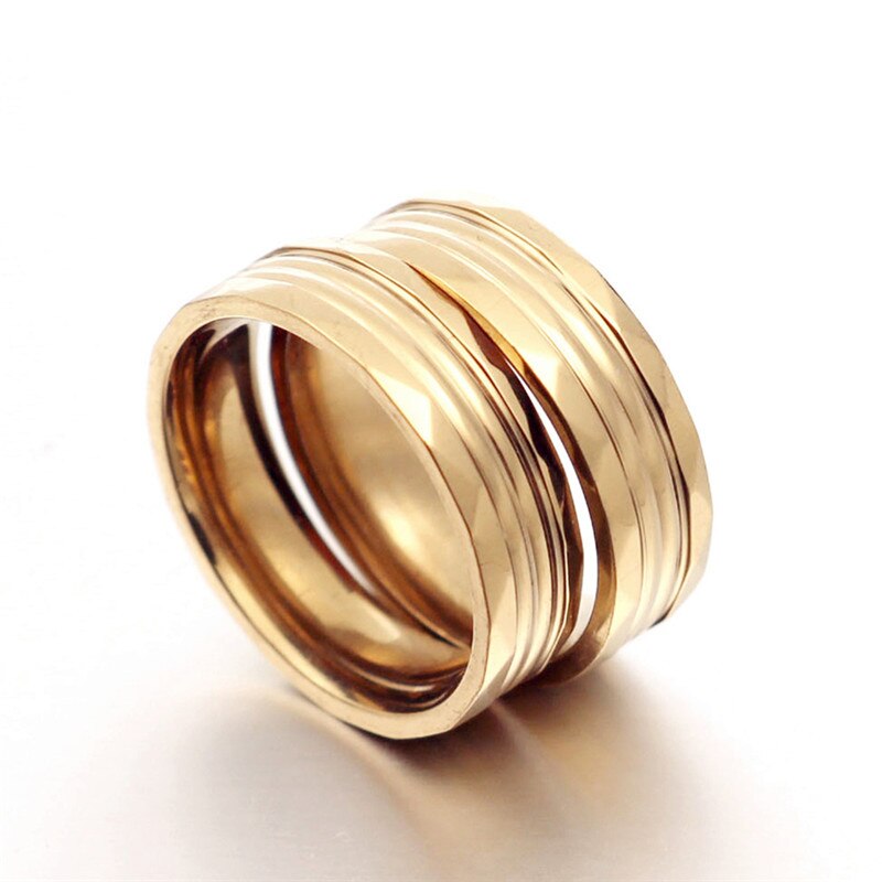 316l aço inoxidável anel de dedo 18kgp jóias para homens e mulheres casamento noivado anel tamanho 17 18 19 20 21mm atacado
