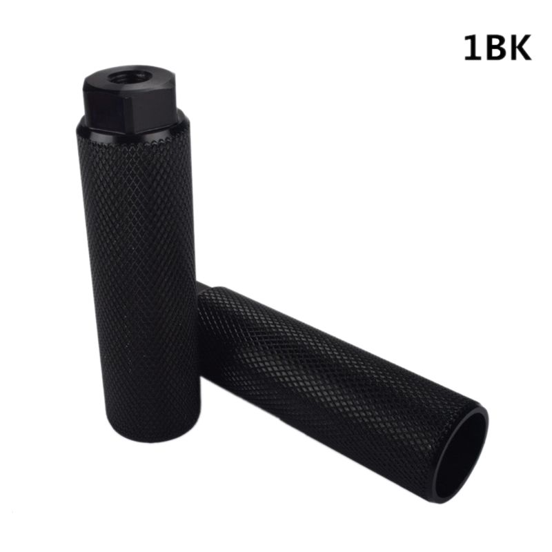 1 pair Mountain Bike Bicycle Axle Pedal Alloy Foot Stunt Pegs Cylinder Black MTB Bike Pedal Anti-Slip Front Rear Axle Foot Pick: 1BK