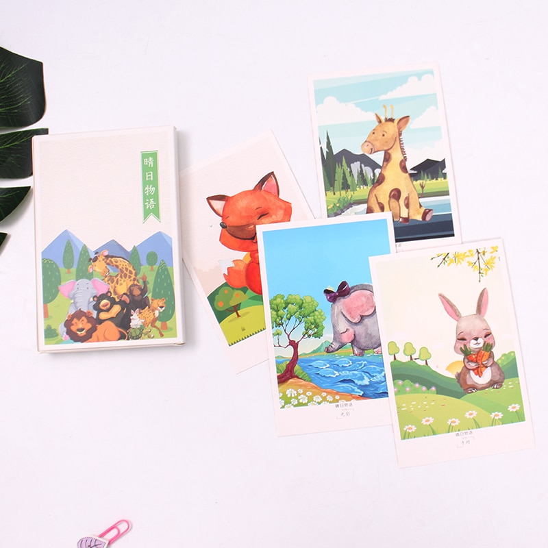 20 ark søde dyretegning print postkort skrivebord væg kawaii decor beaty samlinger: Default Title