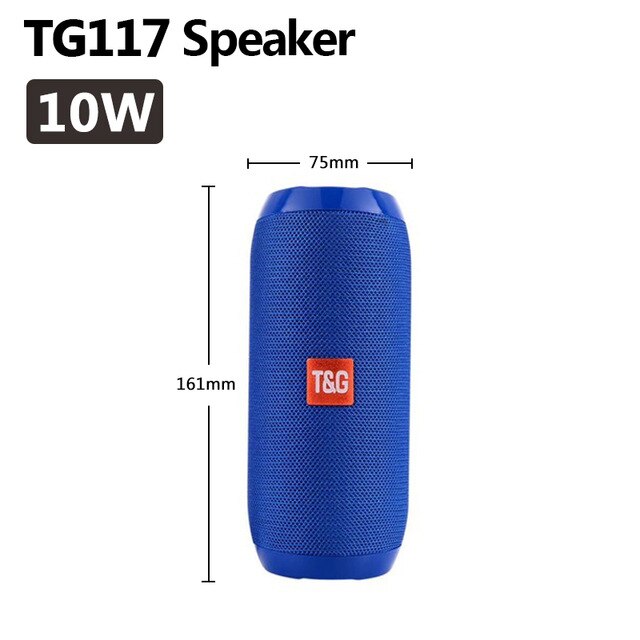 High Power 10w 20w 40w wireless bluetooth speaker portable column big subwoofer music center for computer pc usb radio speakers: TG117 blue