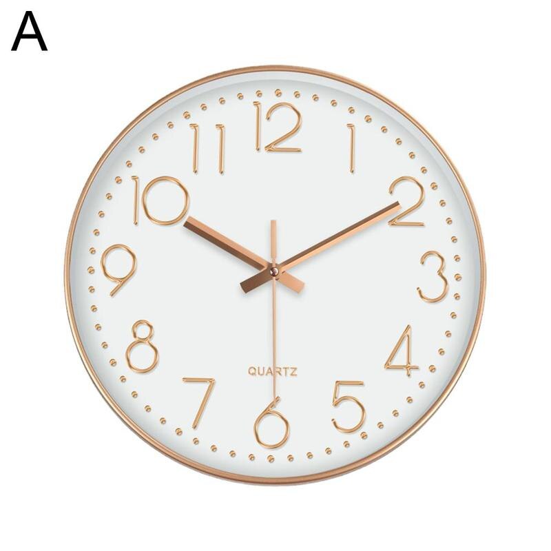 Świecący zegar okrągły zegar cyfrowy cichy zegarek kwarcowy 10 ''zegary ścienne proste wiszące zegary ścienne dekoracja robić domu robić sypialni: A