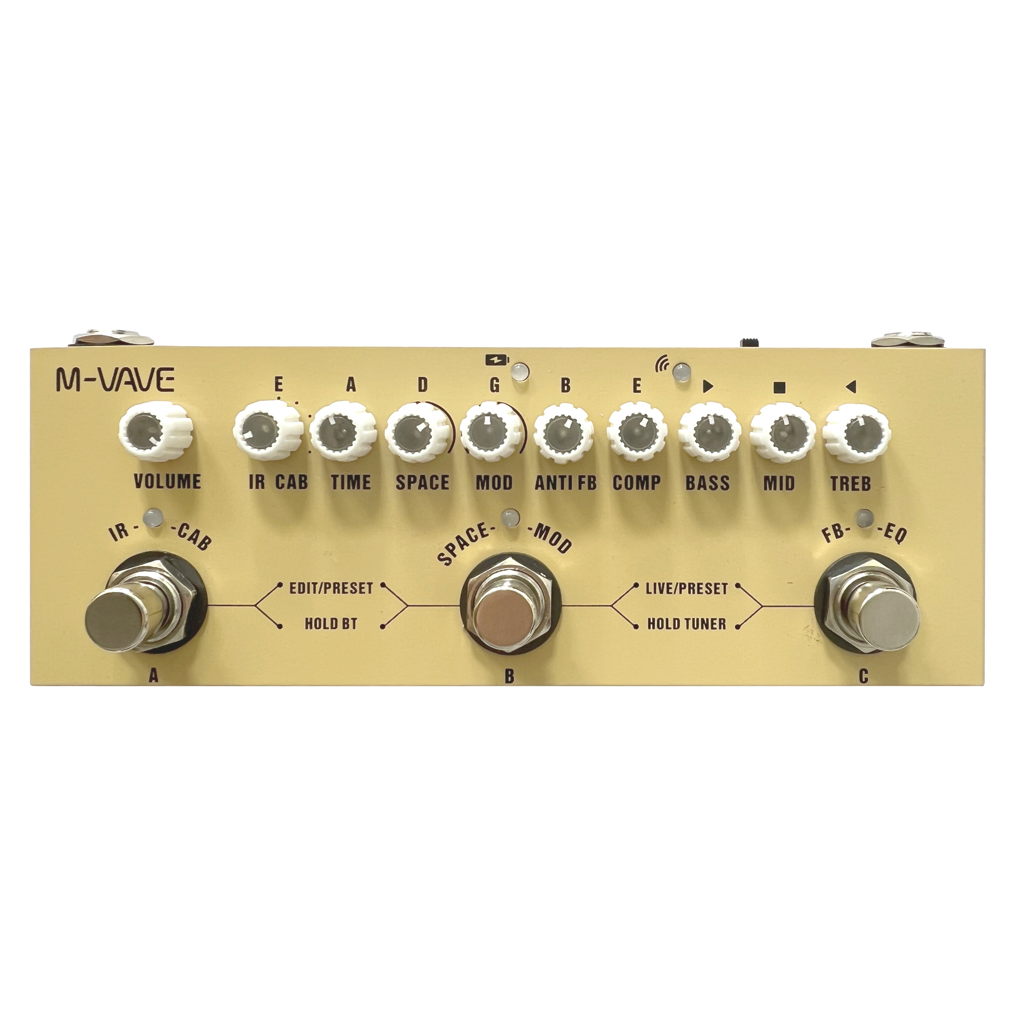 Pedal multiefectos recargable M-VAVE Cube BABY para guitarra acústica de madera, función de interfaz de Audio, Pedal Cuvave