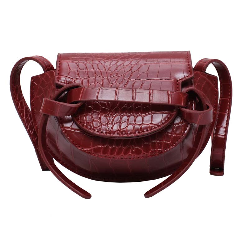 Bolso de lujo de para mujer, bandolera de hombro Retro de piel sintética con patrón de cocodrilo, bolsos cruzados, novedad de: Borgoña