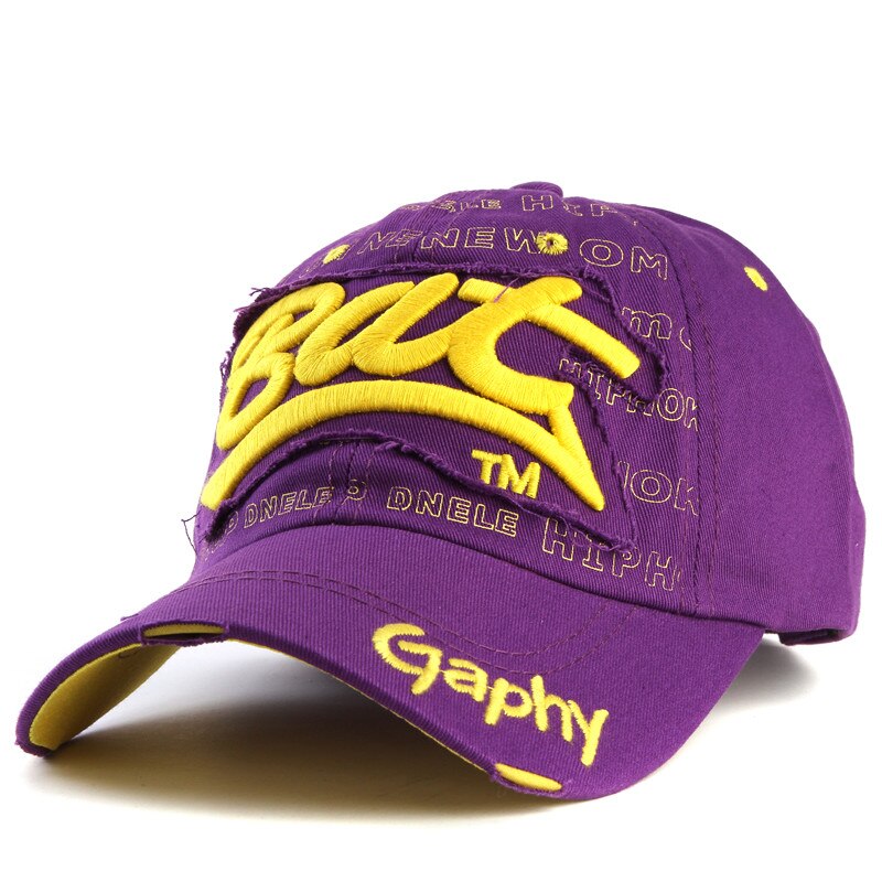 Casquette de Baseball déchirée brodée pour homme et femme, chapeau de soleil pour l&#39;extérieur, Hip Hop, pour la pêche,: PL