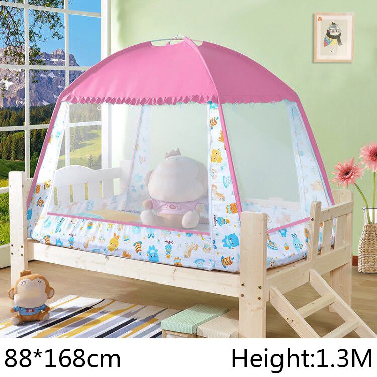Multipurpose Kids Mosquito Net Infant Bed Canopy Curtain Dome Tent Summer Bed Floor Netting Tent Outdoor Camping Mosquito Bed: Pink-88x168x130cm