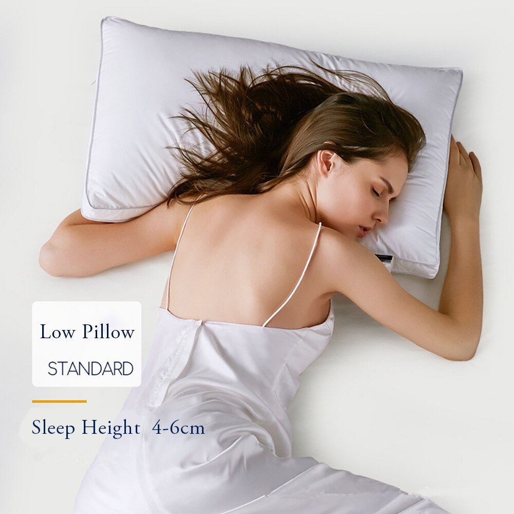 100% Cotton Cover Cushion Core Inner Home Textile White Pillow Filling Neck Pillow Core for Sleeping Bed Pillow: 01.Low Pillow / 48x74cm (2Pcs)