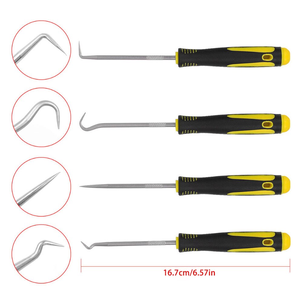 Straight/Offset/90 Degree/O-Ring Hook Pick 4pcs/Set Extra Long Hook And Pick Car Automotive Set Seal Remover Craft Hobby Tool