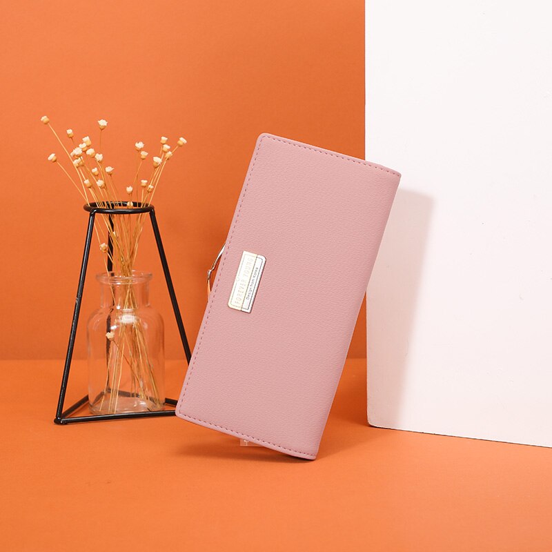 WEICHEN-billeteras de mano largas con Clip para mujer, Cartera de mano femenina con bolsillo para teléfono móvil, tarjetero de de , monedero