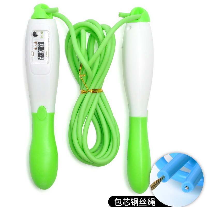 Corde à sauter compte adulte Fitness perdre du poids hommes et femmes jeunes étudiants enfants tiao shen le Test académique pour le Junior Hi: Machinery Counting  Wire Rope  Green