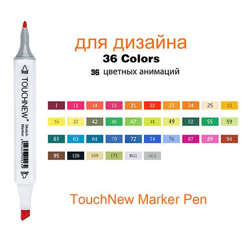 Touchfive Marker setzt Für Zeichnung Buchen Malerei Skizze Marker Manga Liner Dual Kopf Alkohol Basierend Marker Farben Stift: Weiß
