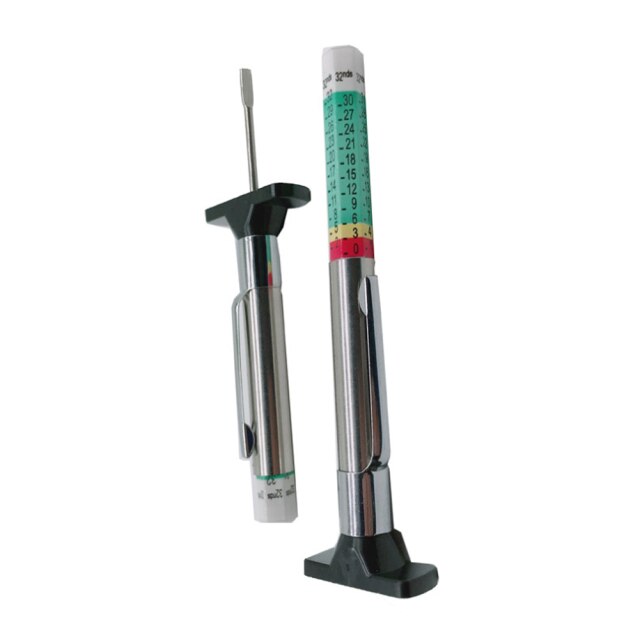 Car Truck Tire Tread Gauge Portable Tyre Depth Tester Color Coded Metric Gauge Measurement: Default Title
