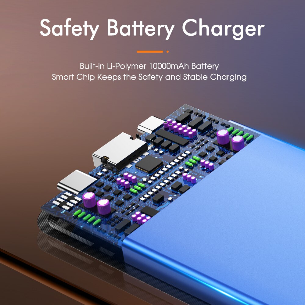 YKZ batterie externe 10000Mah Type C Usb Mini chargeur Portable batterie externe pour voyage batterie externe Charge rapide téléphone Portable Powerbank 10000 Charge rapide QC 3.0 4.0 QC3.0 QC4.0