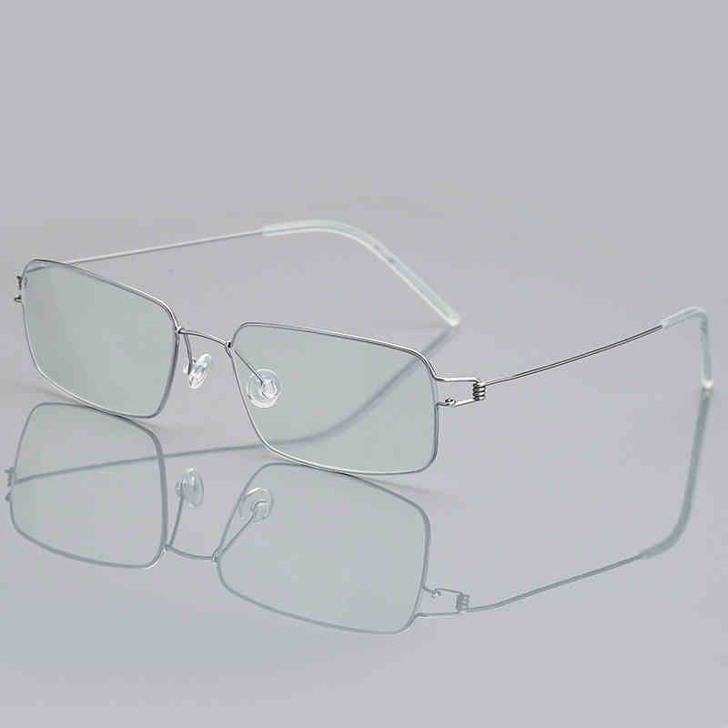 Dänemark Schraubenlose Brille Rahmen Männer Schmale Quadratische Luft Titan Ultraleicht Business Dünne Rand Brillen Korea Brillen: Rot