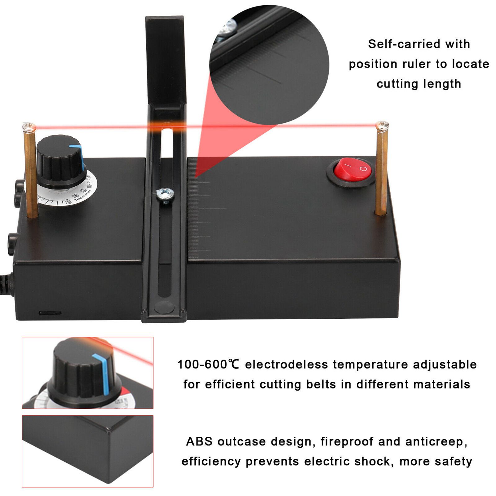 ABS AC 110-240V Small Ribbon Cutter Machine Mini DIY Rope Band Craft DIY Manual Cut Tool Black Home Use 60W