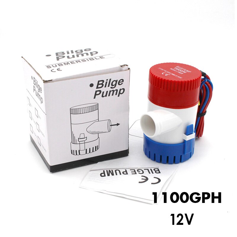 Lensepumpe 12v 1100 gph dc nedsenkbar pumpe marine oljetrommel cruiseskip vannpumpe liten miniatyr batteri elektrisk vannpumpe: 1100 km / t 12v